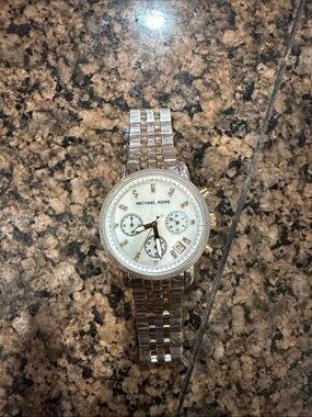 Michael Kors Two-Tone Silver and Gold Chronograph Watch